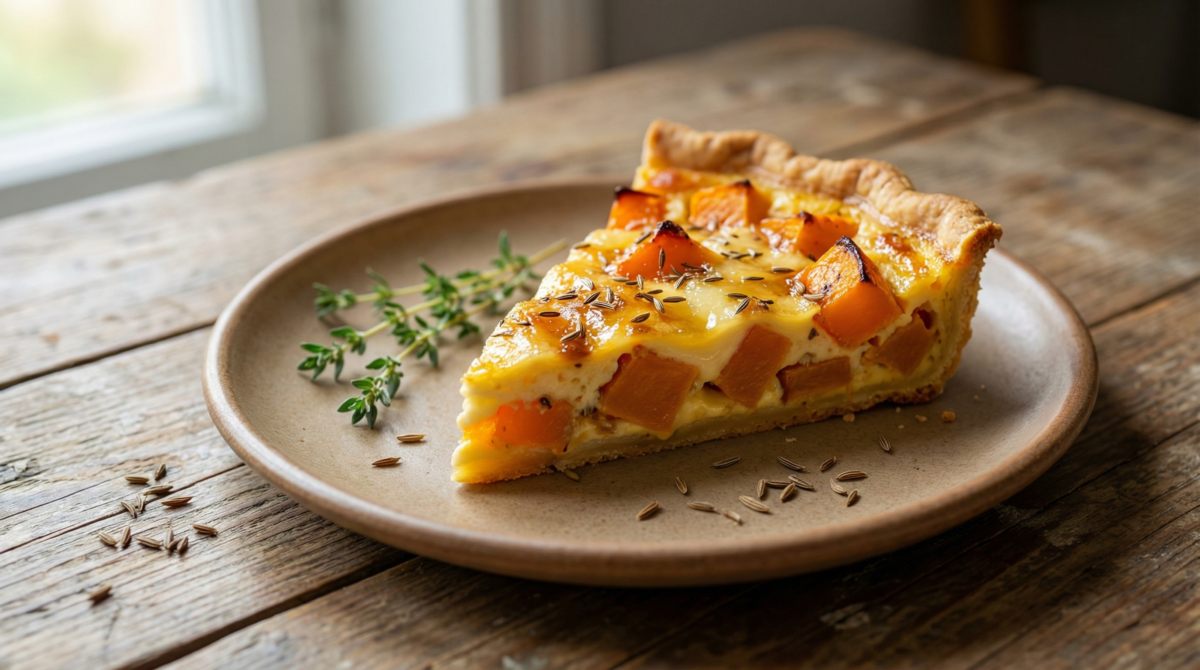 Découvrez la quiche automnale qui révolutionne les papilles : potiron, miel et cumin en fusion